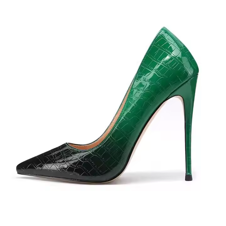 Women's Custom Big Size Vegan Print Pumps Slip-On Closed Toe High Heels Winter Season