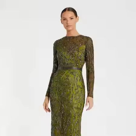 Elegant Floral Aline Luxury Evening Party Ball Gown full Sleeve Beaded Sequin Embroidery Long Body Shape Made High Quality