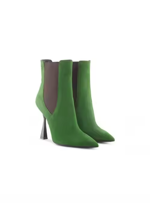 Italian Anke Women's Genuine Leather High Ankle Boots Elastic Band Closure New Style Liner for Autumn Hot Selling Winter Summer