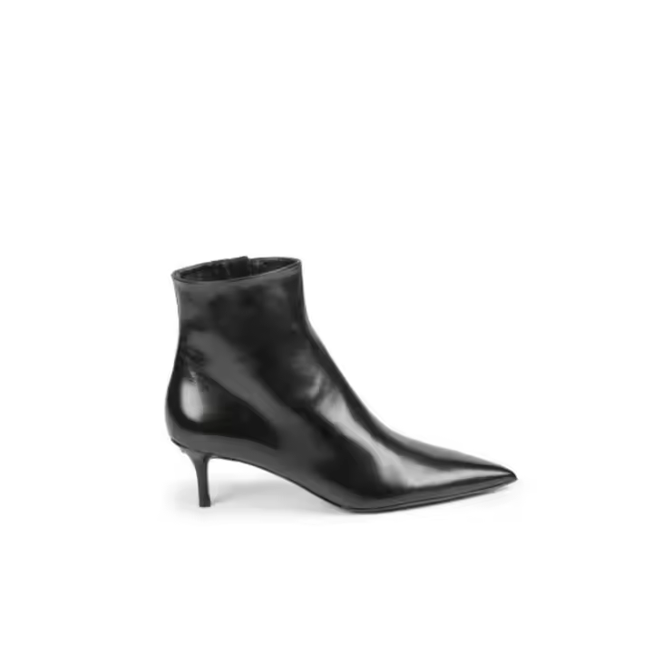 Premium Quality Women Black Ankle Boots Shoes Genuine Leather All Seasons Shoes Made in Italy for Sale