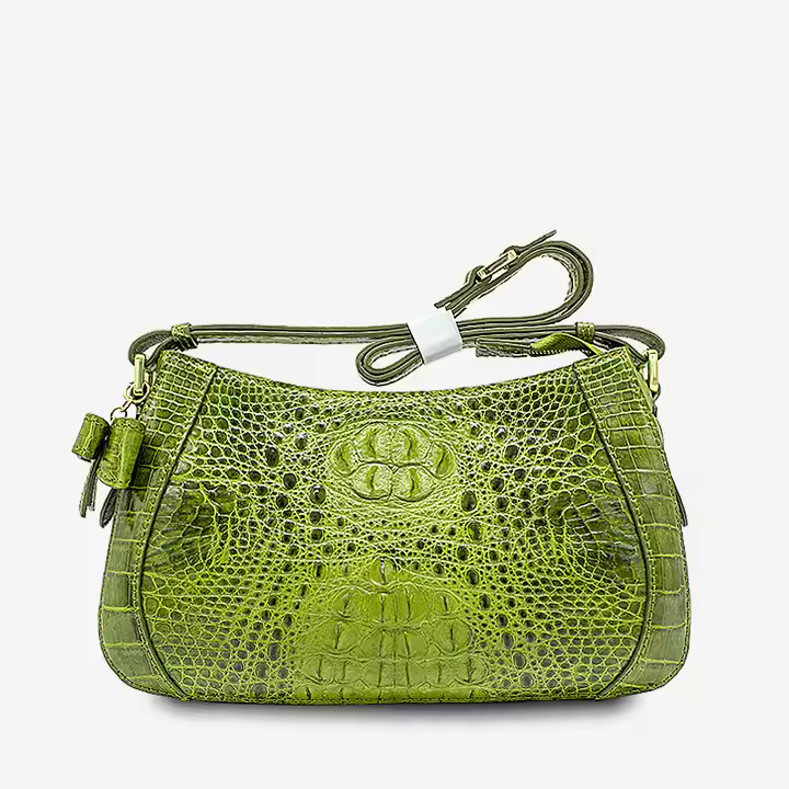 Custom Luxury Crocodile Leather Women's Handbag Cross Flap with Logo Pattern OEM/ODM Direct Pricing Cover Closure