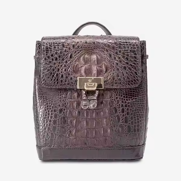 Luxury Genuine Crocodile Leather Backpack High Quality Custom Designer Women's Backpack Size L22 X W13 X H26.5cm Customized Bag
