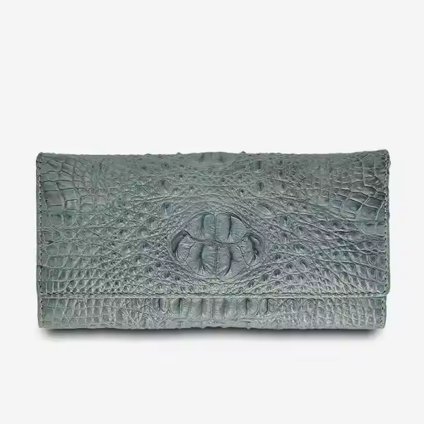 Factory Long Wallet Purse for Women Girls Genuine Etoxic Croco Leather Fashion Clutch Shoulder Bags Handbag