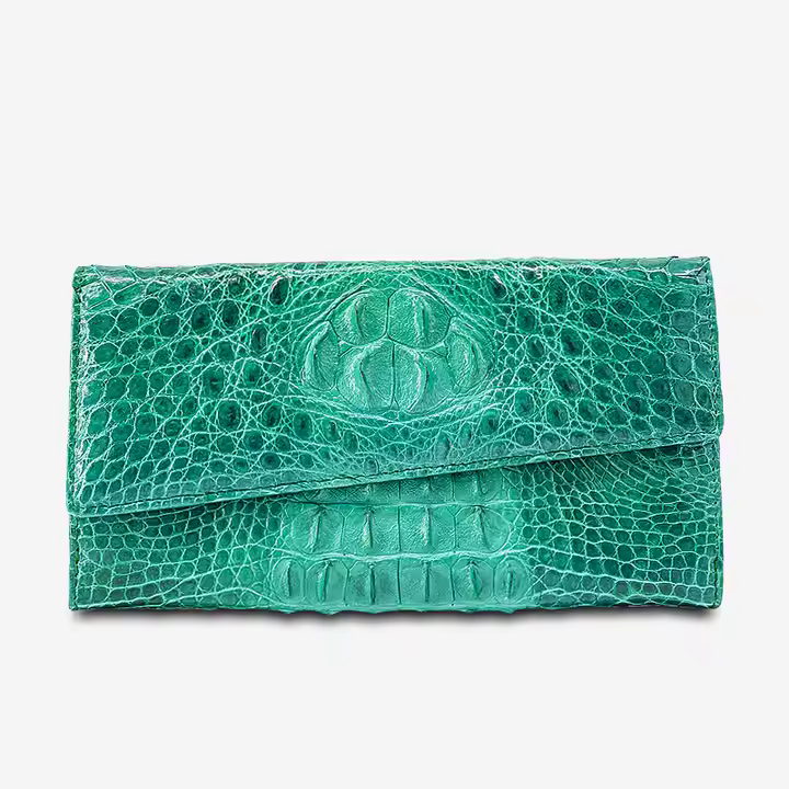 Women's Genuine Crocodile Leather Long Wallet Customizable Fashion Clutch with Size L19.5 X W 10.5cm