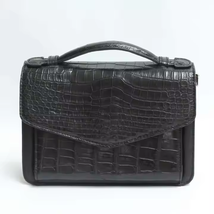 Custom Luxury Women's Handbag Colorful Logo-Printed 100% Genuine Crocodile Leather Factory-Priced Wholesale for Ladies