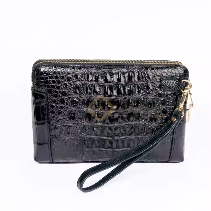 Luxury Long Clutch Wallet for Men Genuine Crocodile Leather Original 24x16x6cm Size Wholesale Leather Clutch