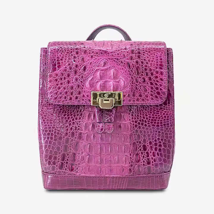 Luxury Genuine Crocodile Leather Backpack High Quality Custom Designer Women's Backpack Size L22 X W13 X H26.5cm Customized Bag