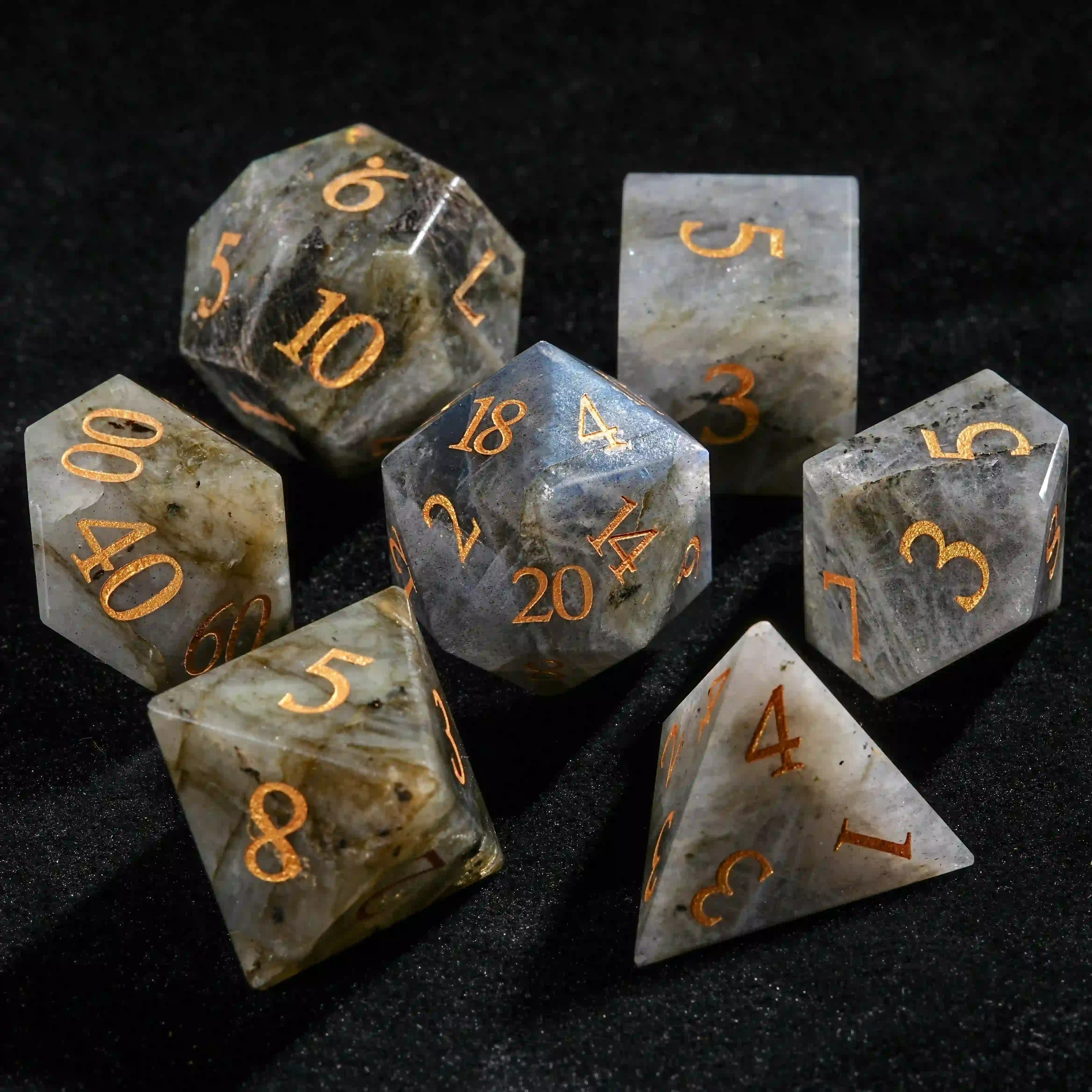 Natural Elements - Gray Marble D&D Dice Set  | Bear Dice