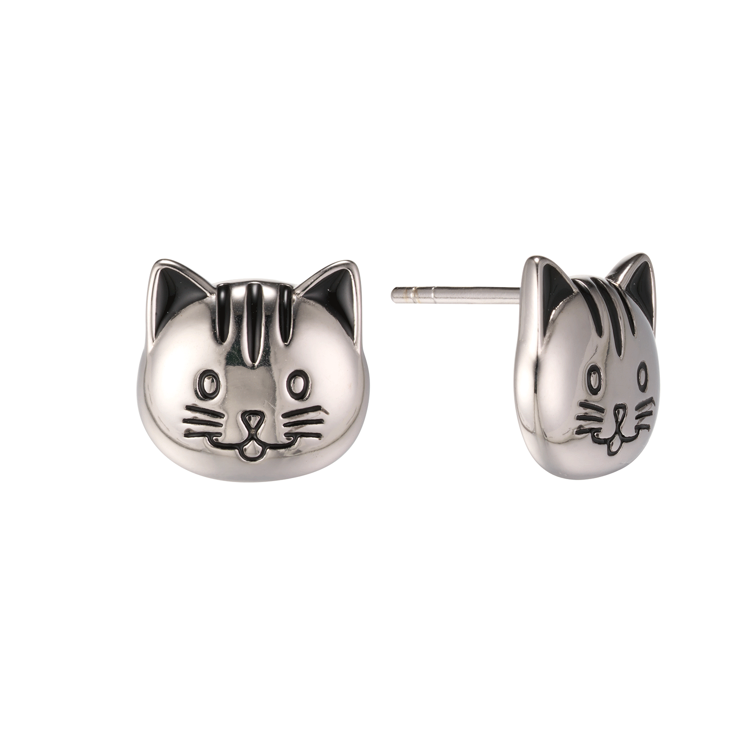 Spot Wholesale Sliver Cartoon Cute Cat Studs Earrings With Quality Wholesale