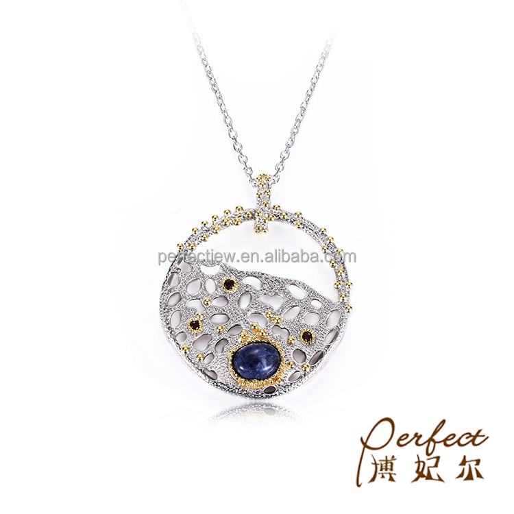 Handcrafted New Sodalite 925 Sterling Silver Necklace with Garnet