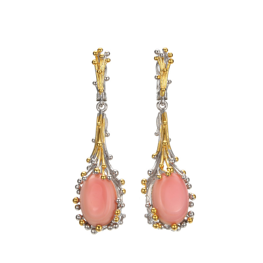Guangzhou Perfect Ring Earring Pink Cochineal Sterling Silver Jewelry Set China Wholesale Price
