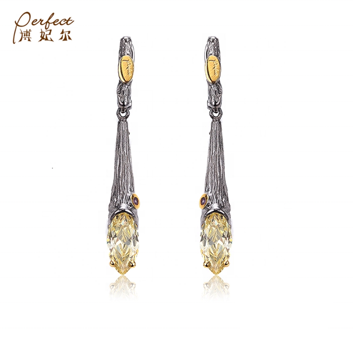 Special Design Gold Plated 925 Sterling Silver Men Earrings
