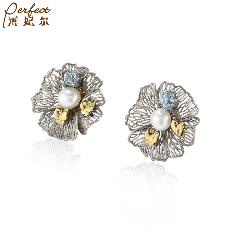 Latest Custom Luxury Top Natural Stone Fine Luxury Women Ring Wedding Jewelry Silver 925 Earrings