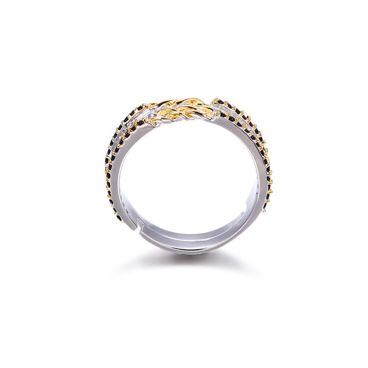 Plated Black Spinel 925 Sterling Silver Ring Gold for Men 18K Wholesale Handmade Vintage Women's Gemstone Rings