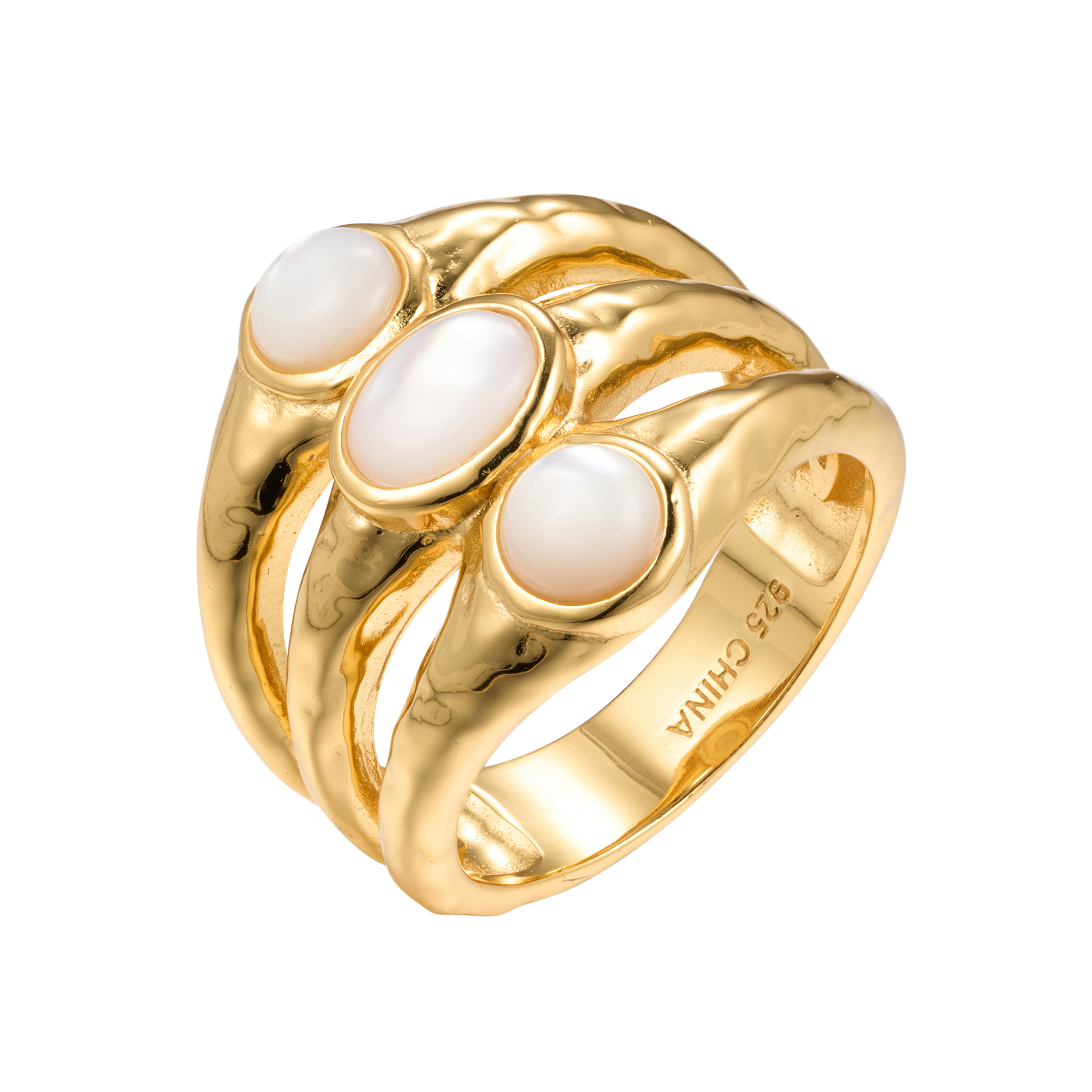 Own Brand Irregular 925 Sliver Women 18K Gold Ring With Reasonable Price