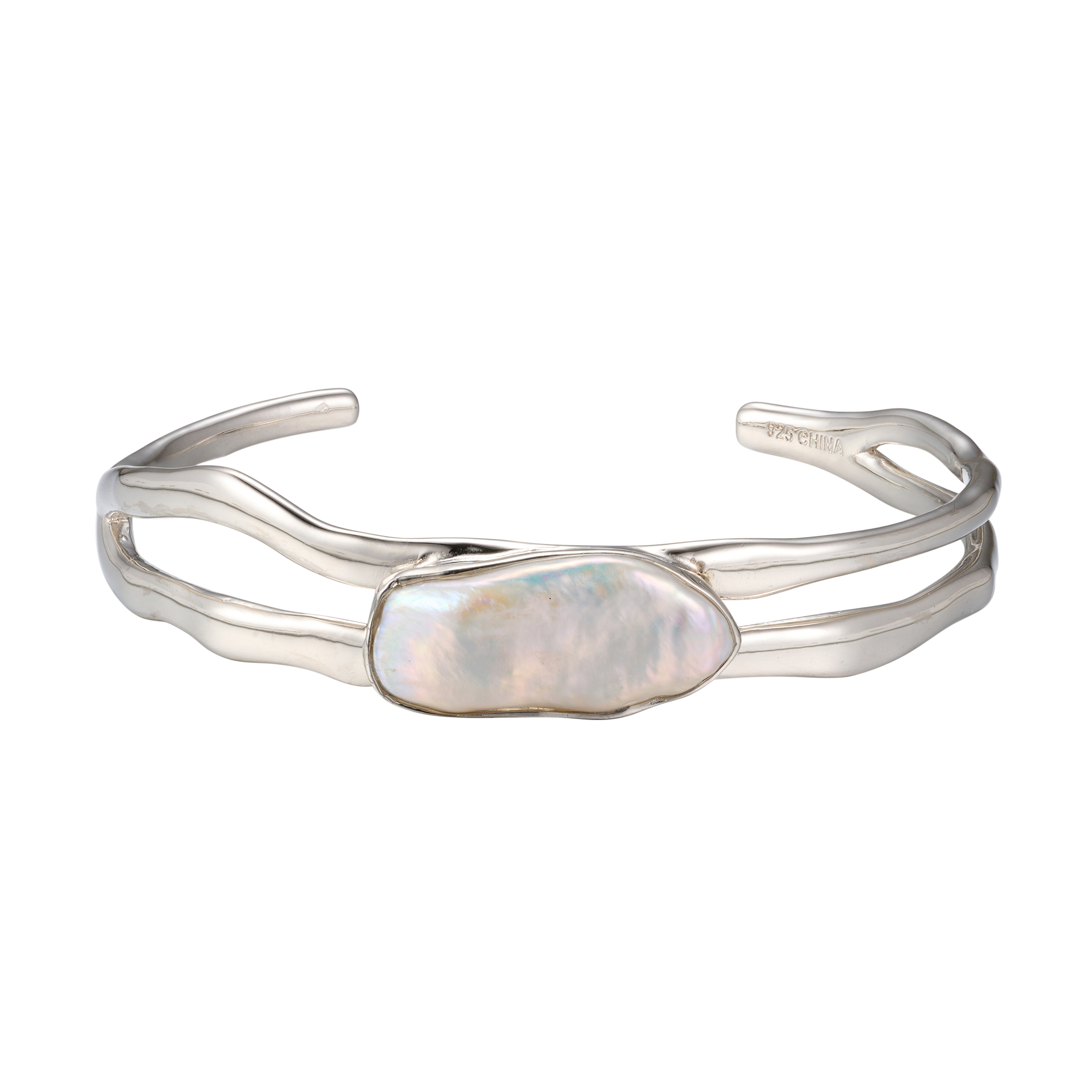Factory Latest 925 Silver Jewelry Women Pearl Bangle With Best Quality