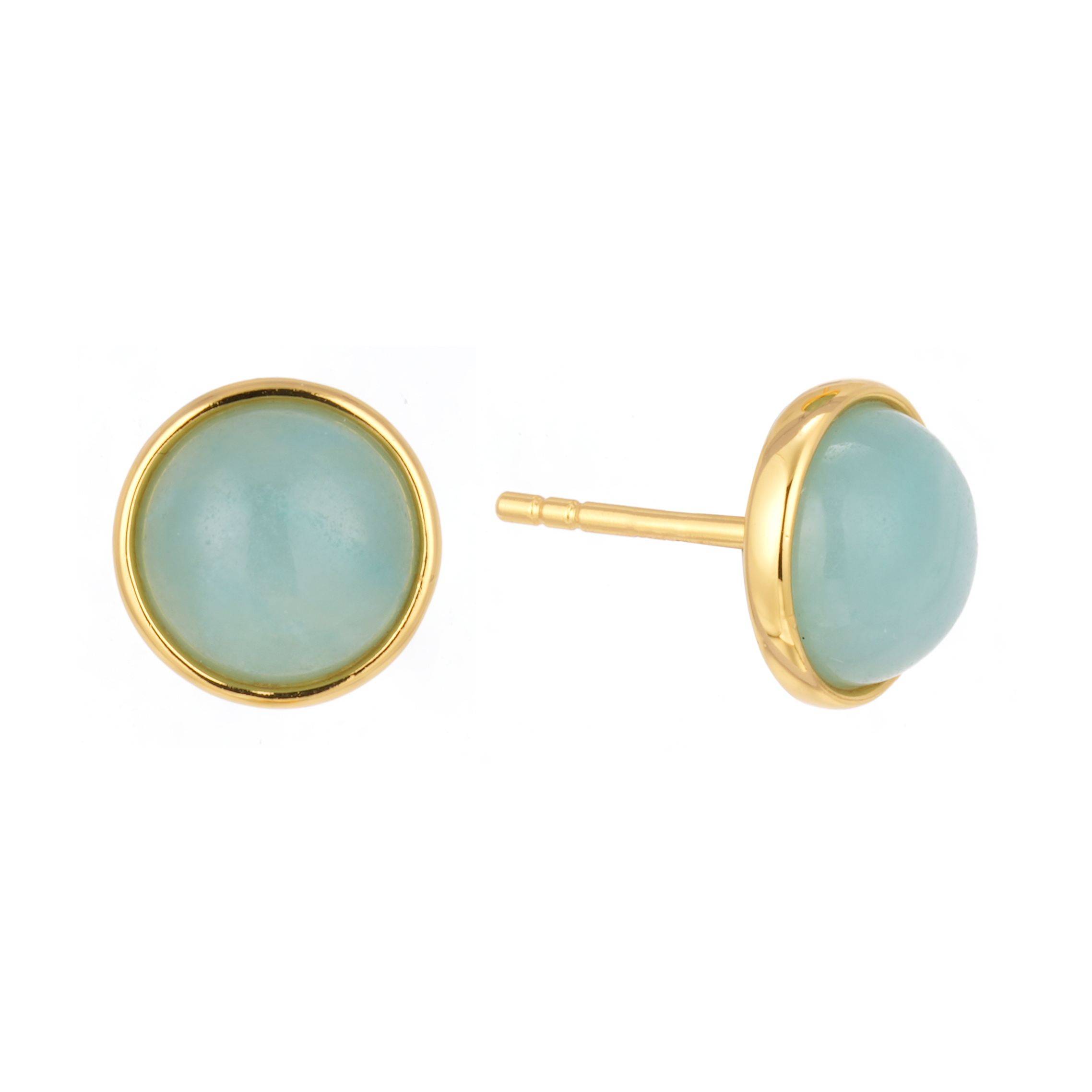 Hot Products Amazonite Minimalist Fashion Stud Korean 2024 Sliver Earrings