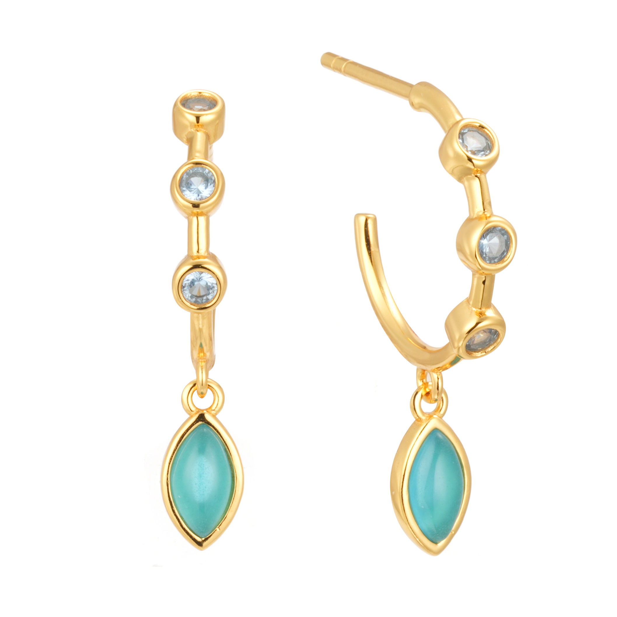 Customized Products Blue Spinel Woman Fashion 2023 Designs Beautiful Sliver Earrings