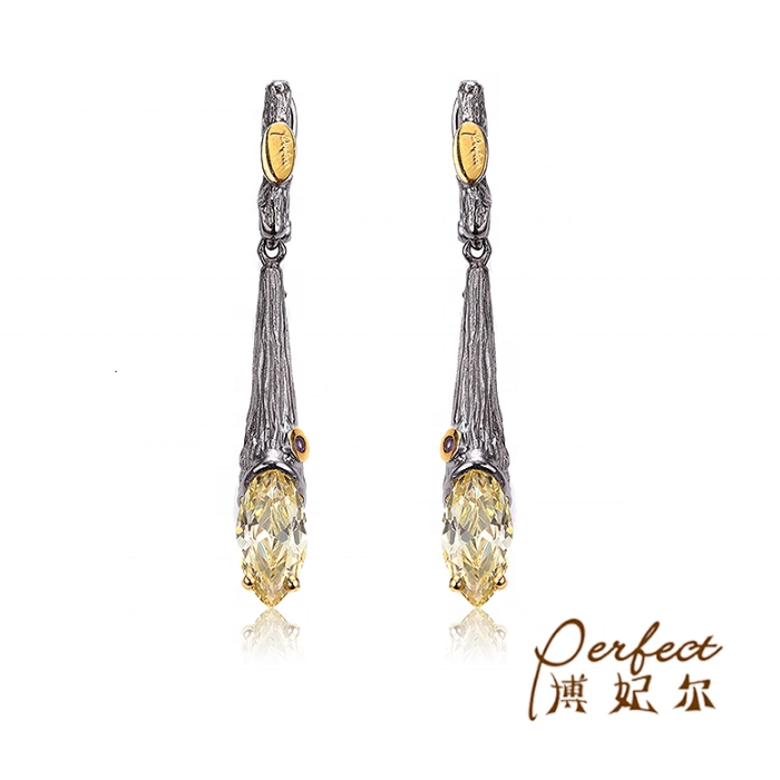 Special Design Gold Plated 925 Sterling Silver Men Earrings