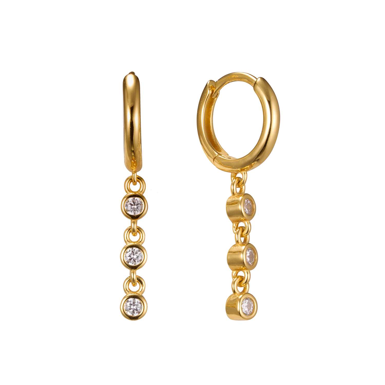 New Stock Arrival White Zircon Beaded Trending African Hoop Best Seller Sliver Earrings