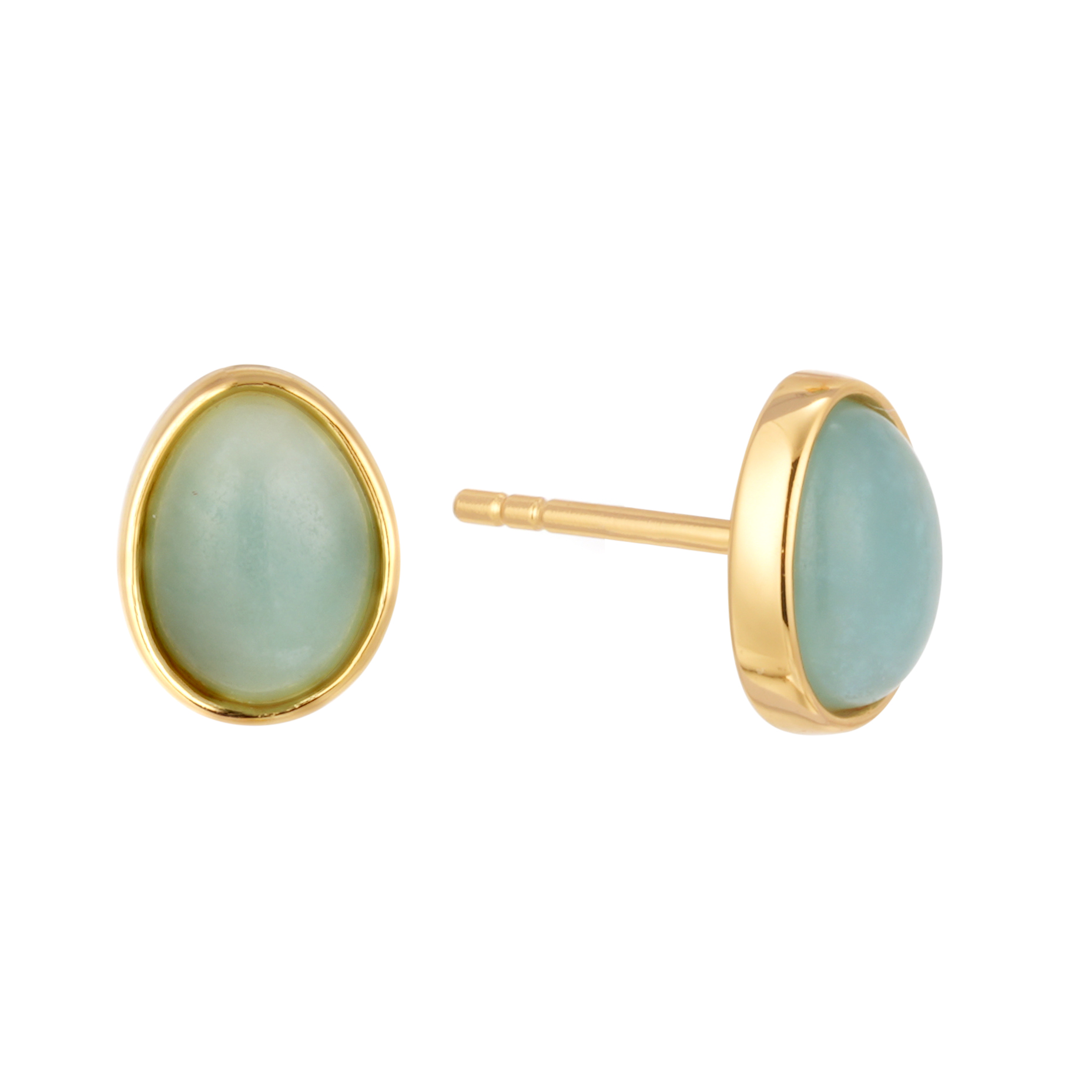 Popular Products Amazonite Minimalist 18K Circle Stud Sliver Earrings With Brand New High Quality