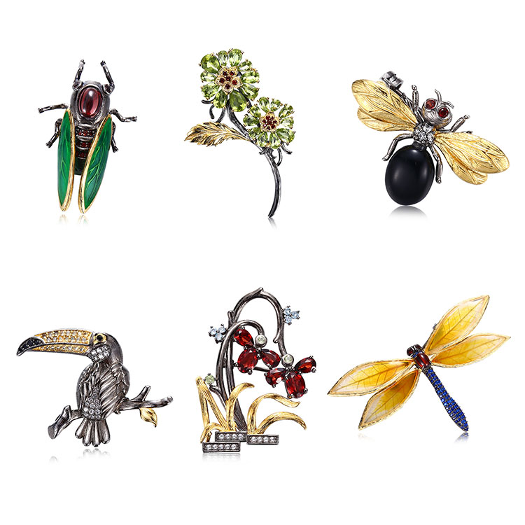 Exaggerated Personality Flower Vintage Recycled Customize Silver Brooch Luxury Designer Brooch Pin Fashion Jewellery Brooch