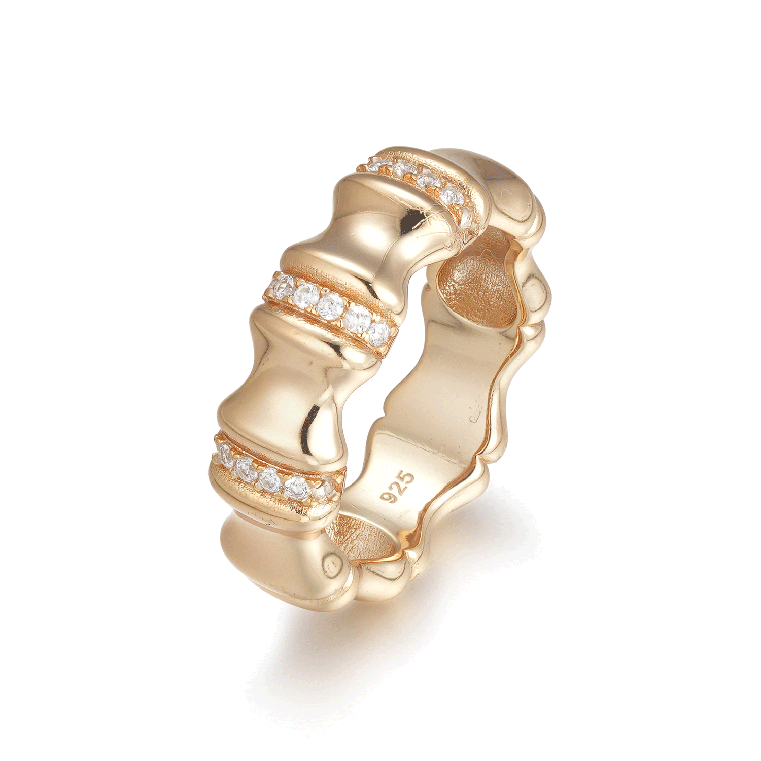 New Innovation White Zircon Women 14K Gold Fashion Jewelry Sliver Rings With Wholesale Price