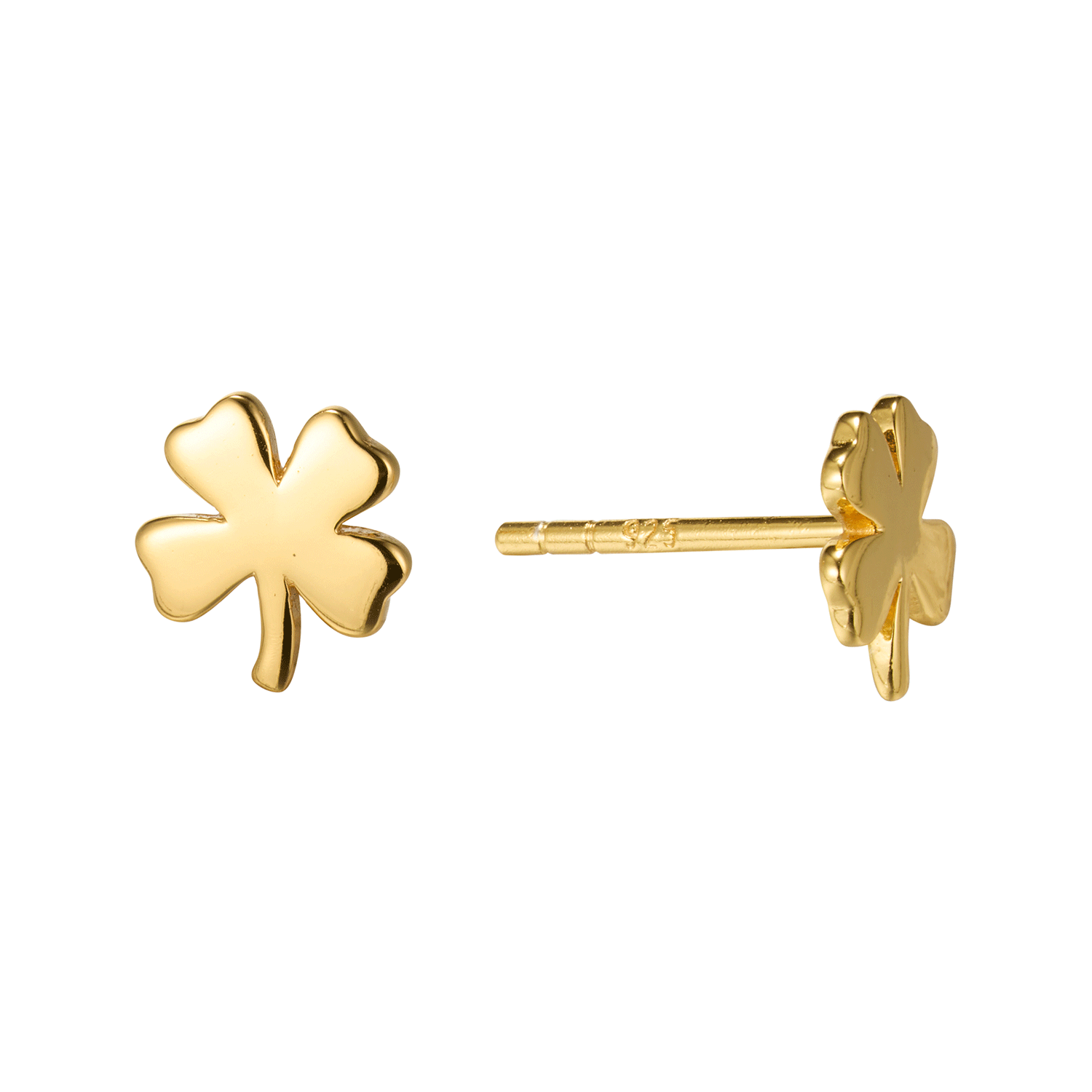 The New Simplicity Woman Flower Stud Four Leaf Clover Sliver Earring With Wholesale Hot Sale