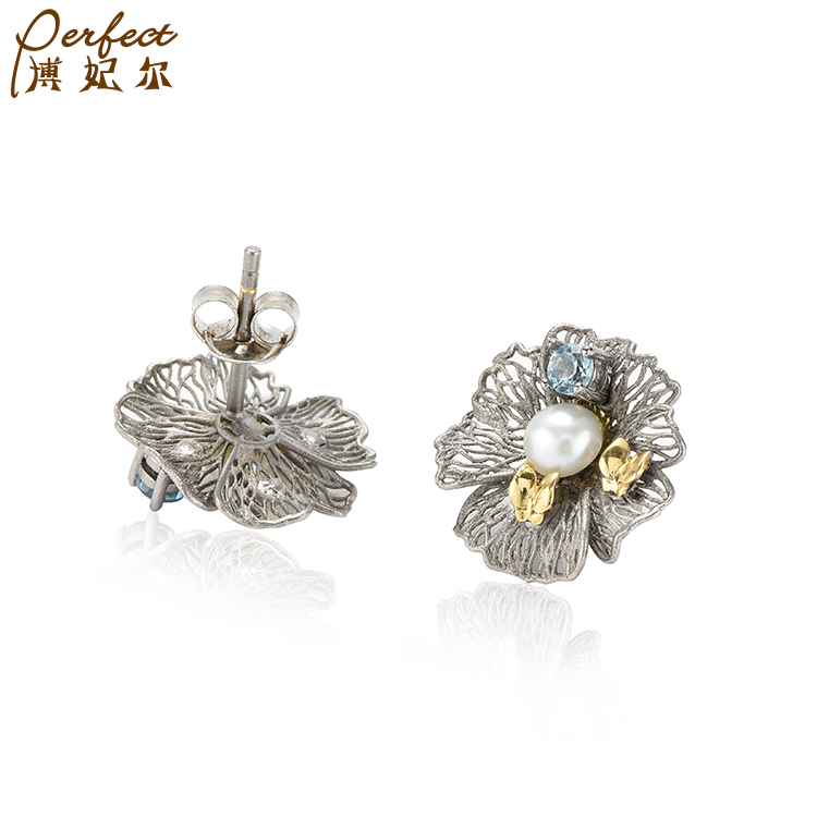 Latest Custom Luxury Top Natural Stone Fine Luxury Women Ring Wedding Jewelry Silver 925 Earrings