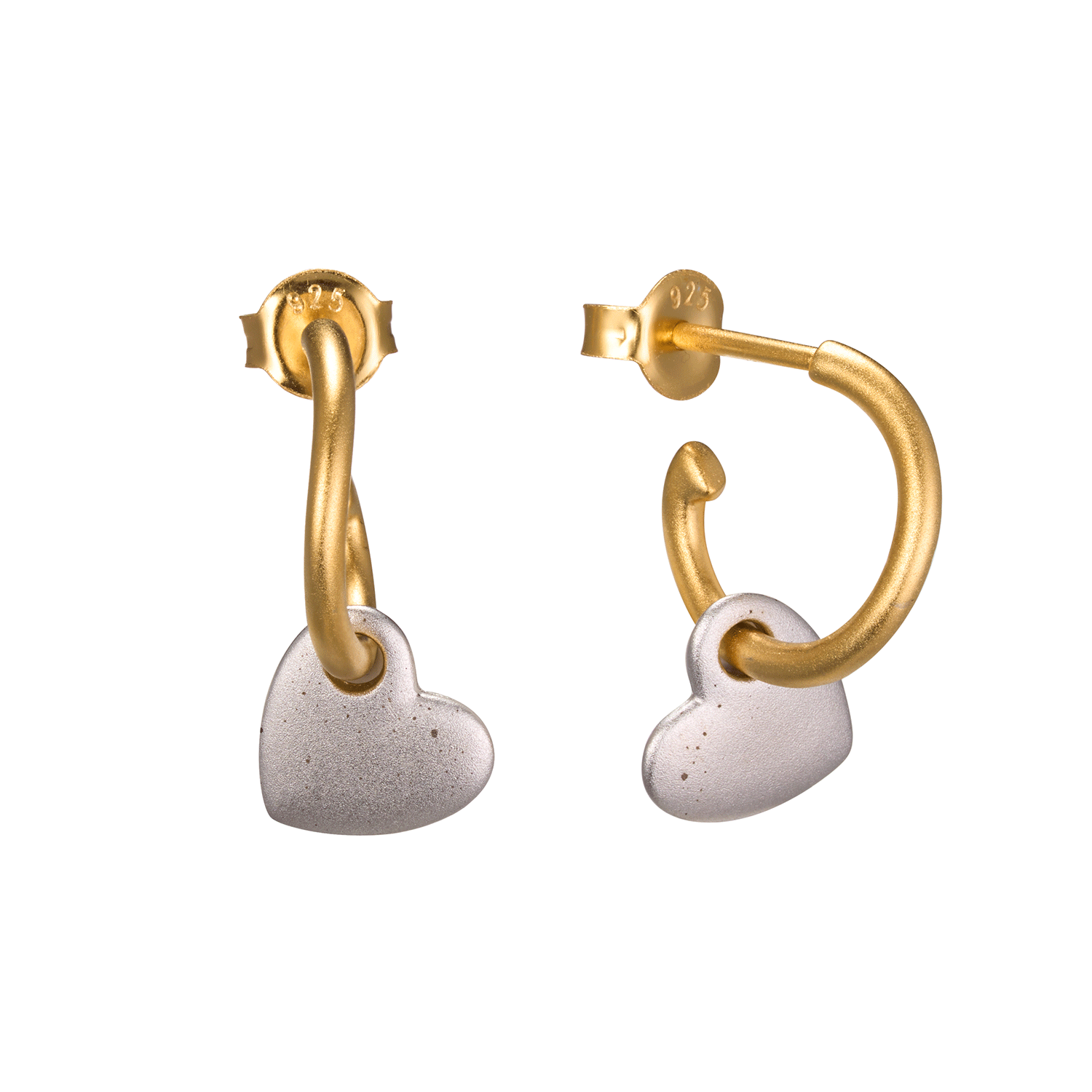 New In 2024 Hoop Sliver Heart Gold Plated 18K Jewelry Earrings With High Popularity