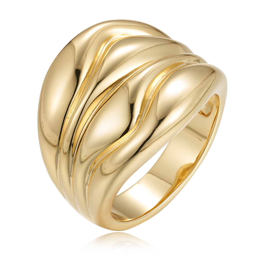 New Design Fashionable Woman Custom Logo Jewelry Ring 12K Gold Print Luxury Brass Ring