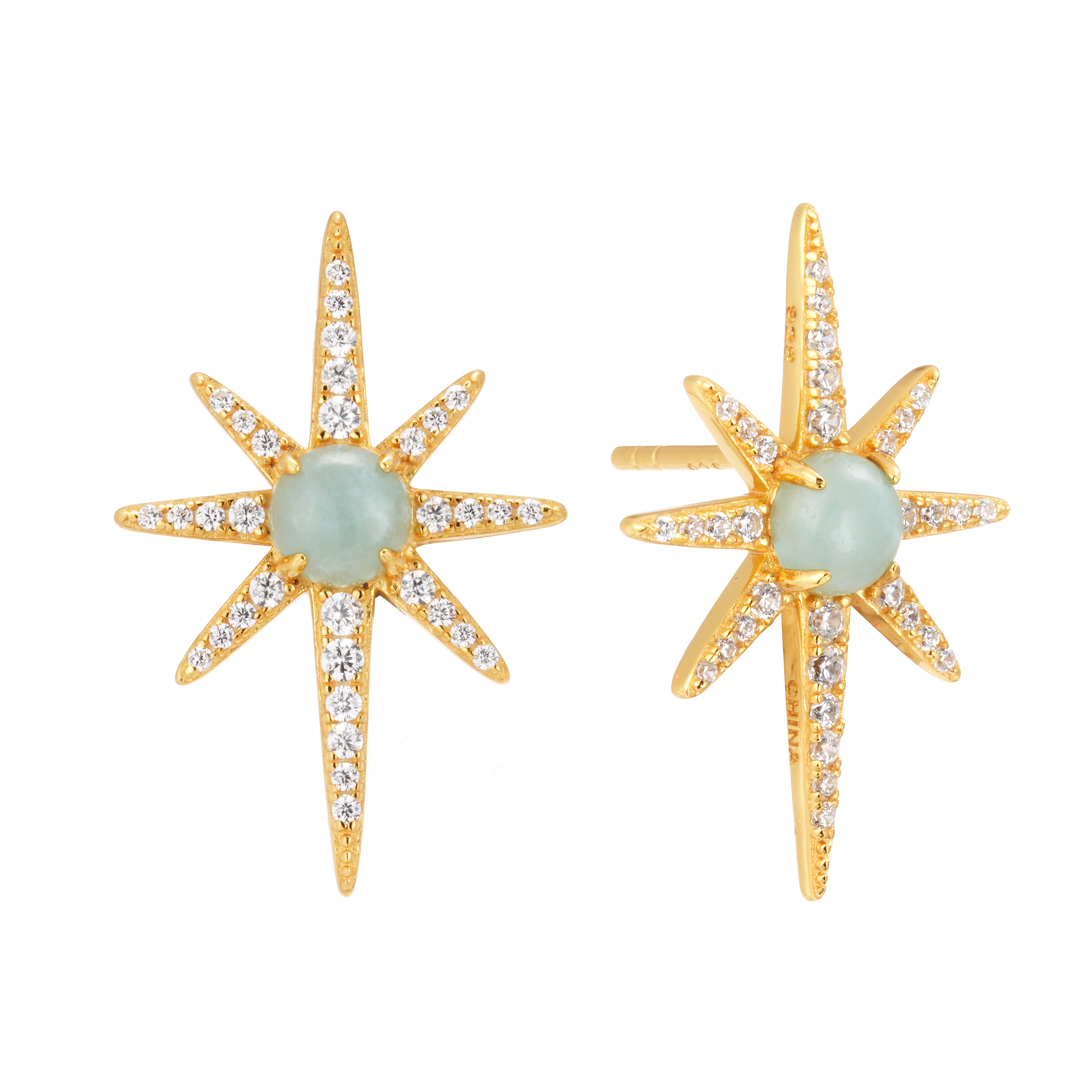 Best Sellers Octagon High Quality Korean 2023 Star Sliver Earrings Stud With Factory Best