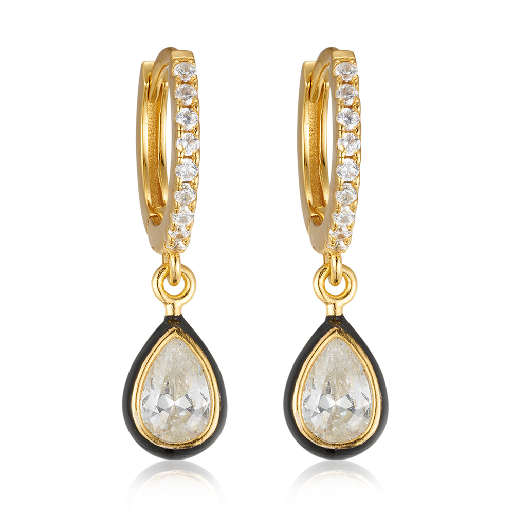 Silver Manufacturer Wholesale Designed Zircon Earrings Popular Jewelry Designers Sliver  Earrings Custom