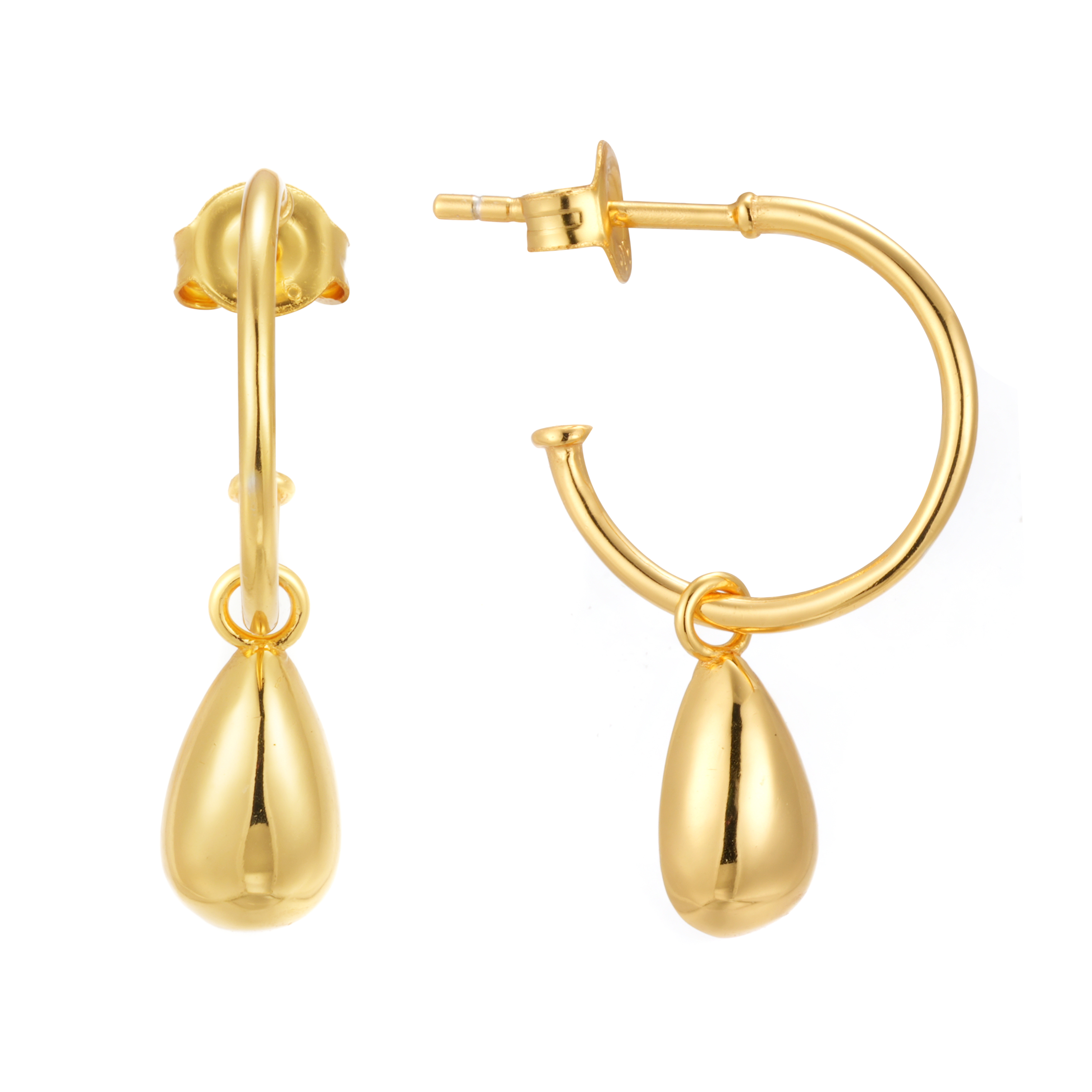 Factory Supp Lyunique Square 18K Gold Water Drop Sliver Earring For Women