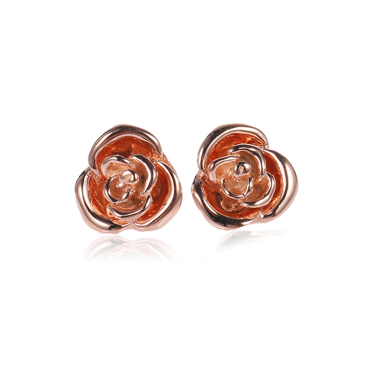 2024 Daily Cute Wearing Recycled Highly Recommend Handmade Earrings Sterling Silver Sky Rose Flower Stud Earrings Fine Jewelry