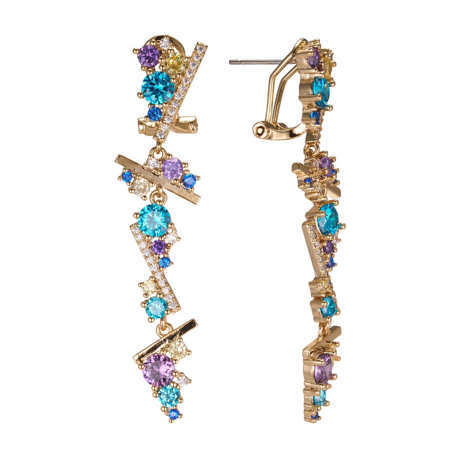 New Trendy Earring 18K Gold Plated Simplist Oval Hollow Hoop Brass Earrings