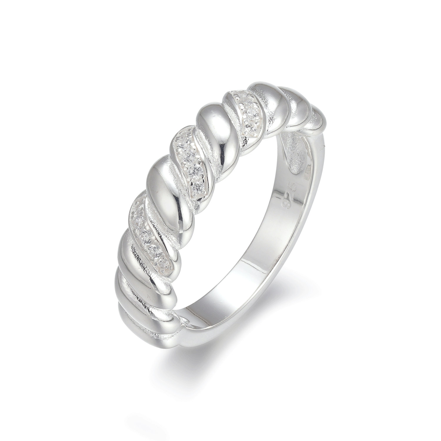 New Design Fashionable White Zircon 925 Silver Ladies Wedding Rings For Couples Set And Engagement