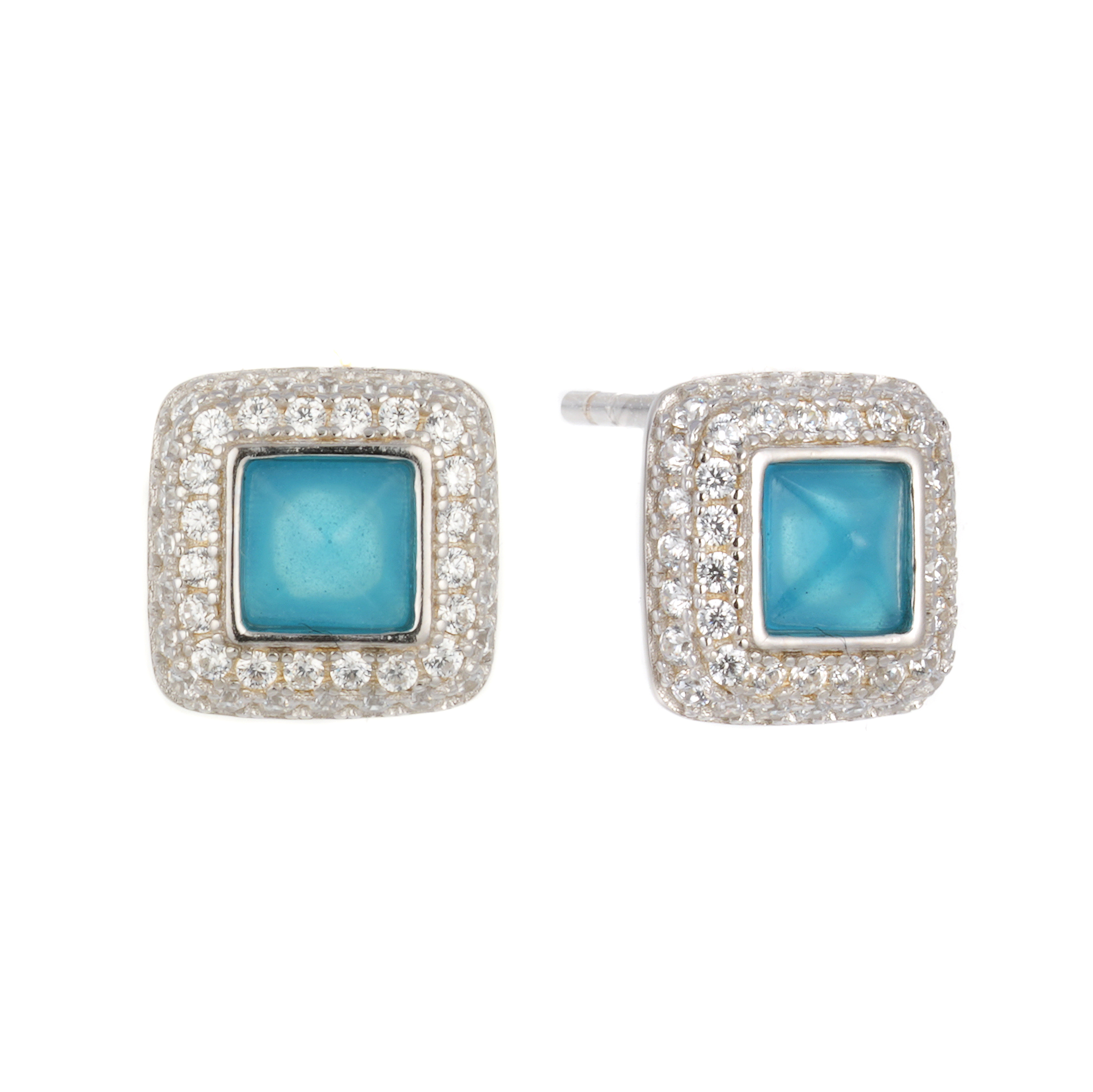 New Product Wholesale White Zircon Women Fashion Fashion Summer Korean Design Sliver Earrings