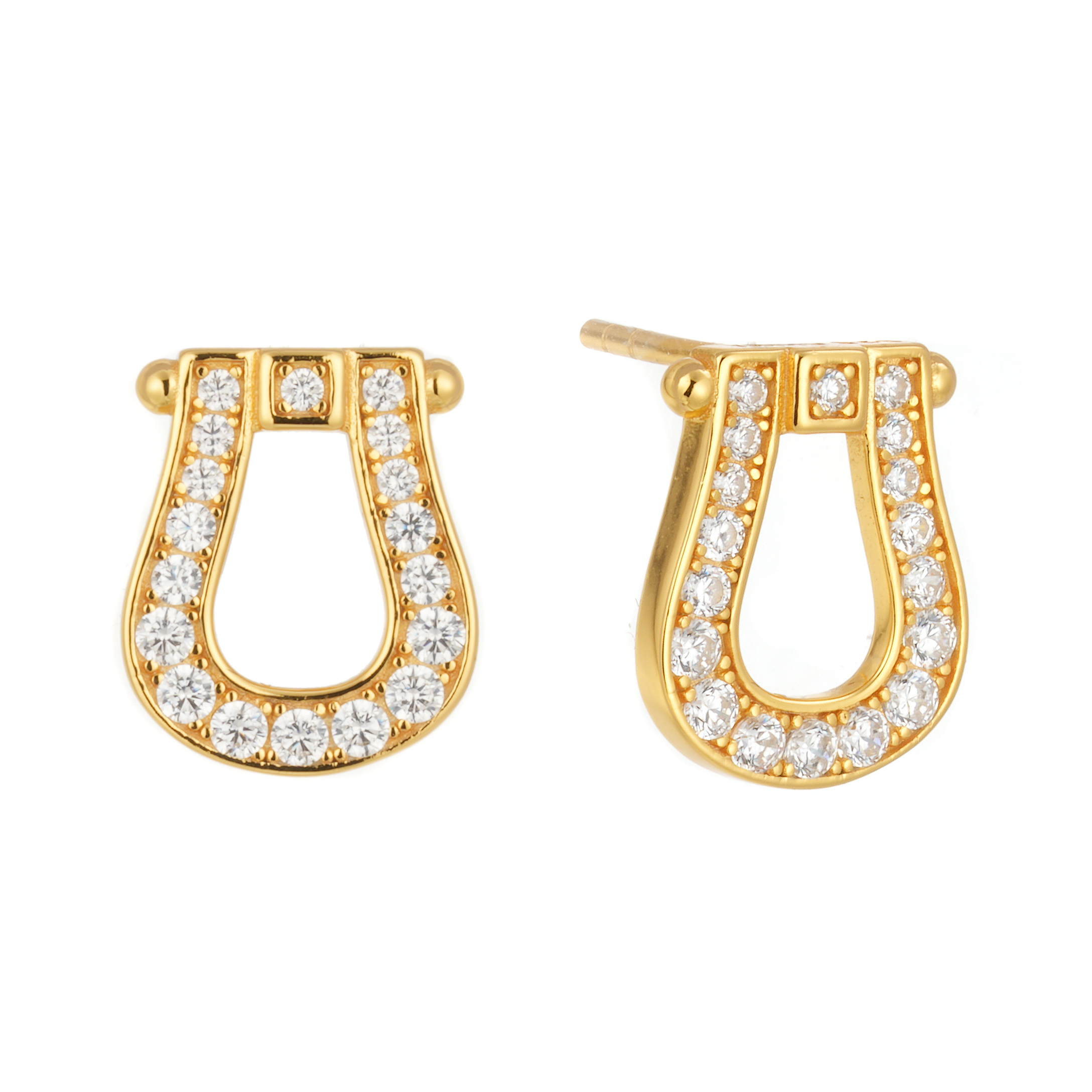 2023 New Customization White Zircon Ladies Fashion 18K Gold Plated Simple 925 Sterling Silver Minimalist Hoop Earrings