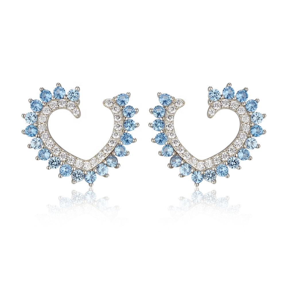 Wholesale Fashion Jewellery Zircon Women Fine Jewelry Stud Sliver Earrings