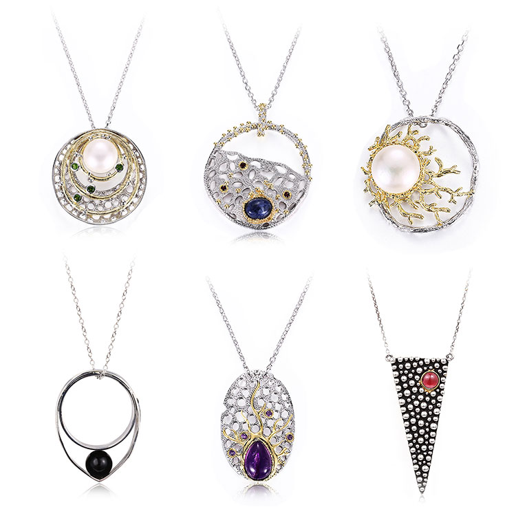 Modern Natural Pearl Handmade 925 Silver Necklace Jewelry Design