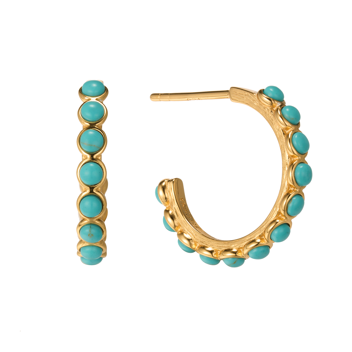Factory Bestseller Artificial Green Turquoise 925 Sterling Silver Korean Trendy Earrings 2023