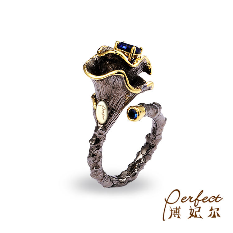Plated Black Spinel 925 Sterling Silver Ring Gold for Men 18K Wholesale Handmade Vintage Women's Gemstone Rings