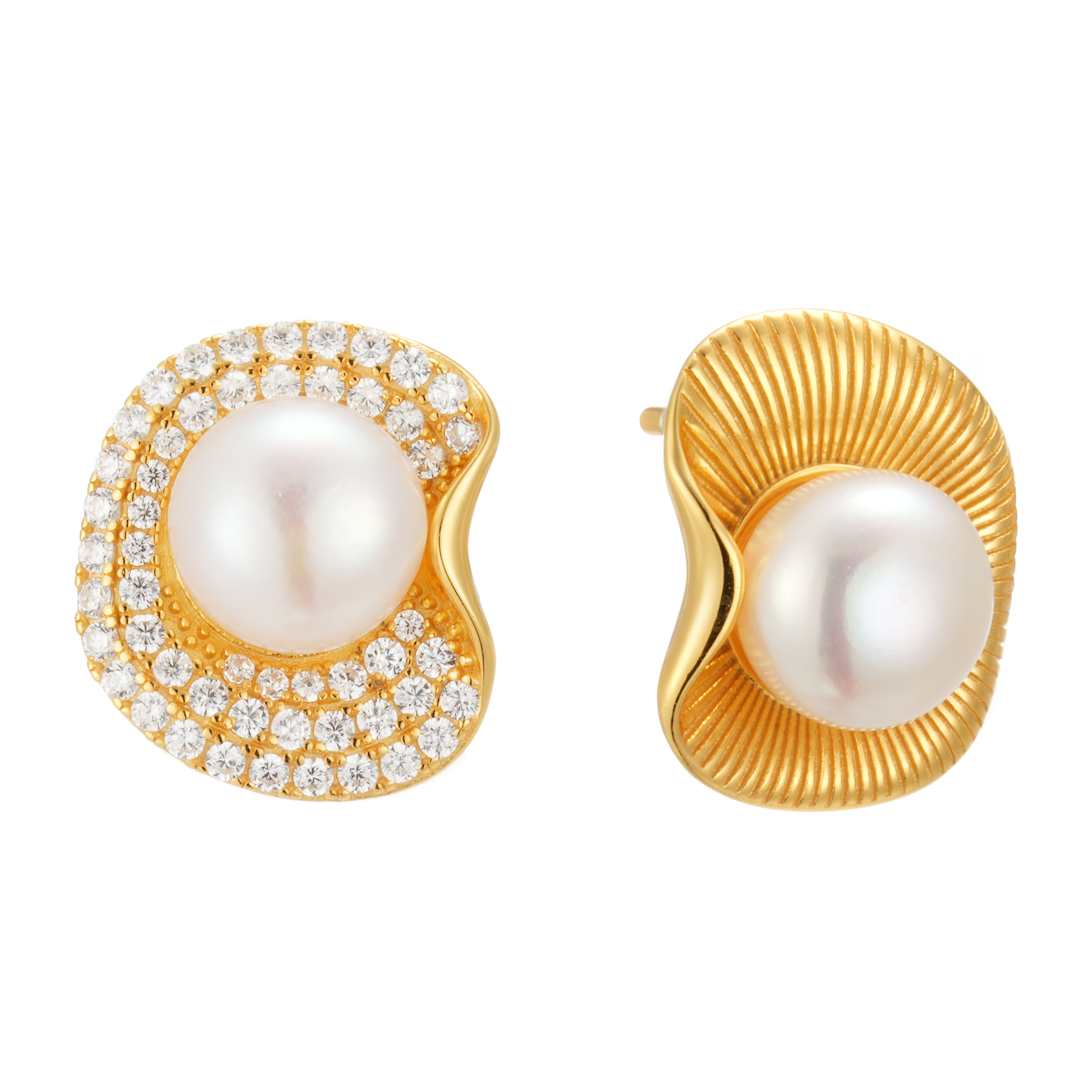 2022 New Innovations Earrings 925 Sterling Silver Freshwater Mother Shell Big Pearl Earrings