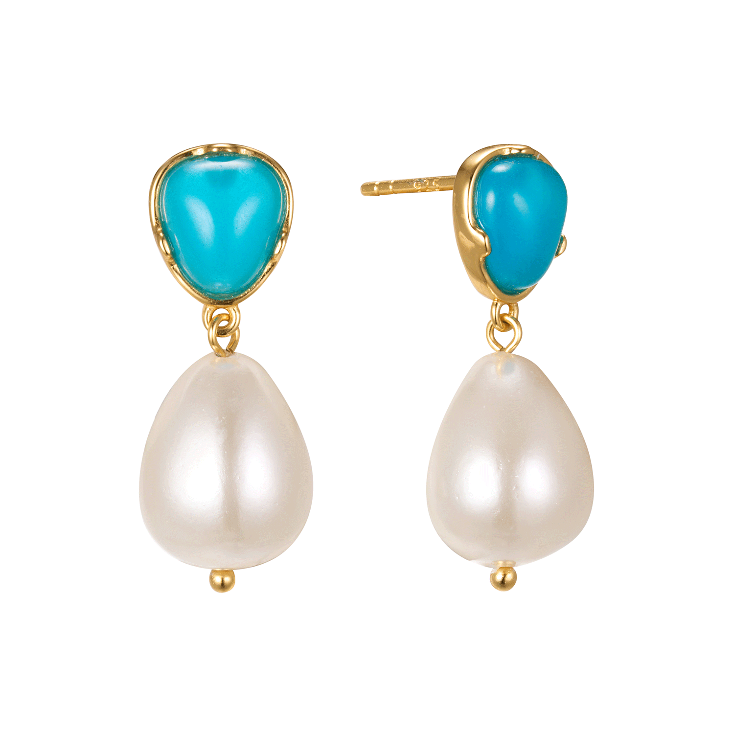 Brand New High Quality White Shell Fresh Water Fashion Stud Sliver Pearl Earring