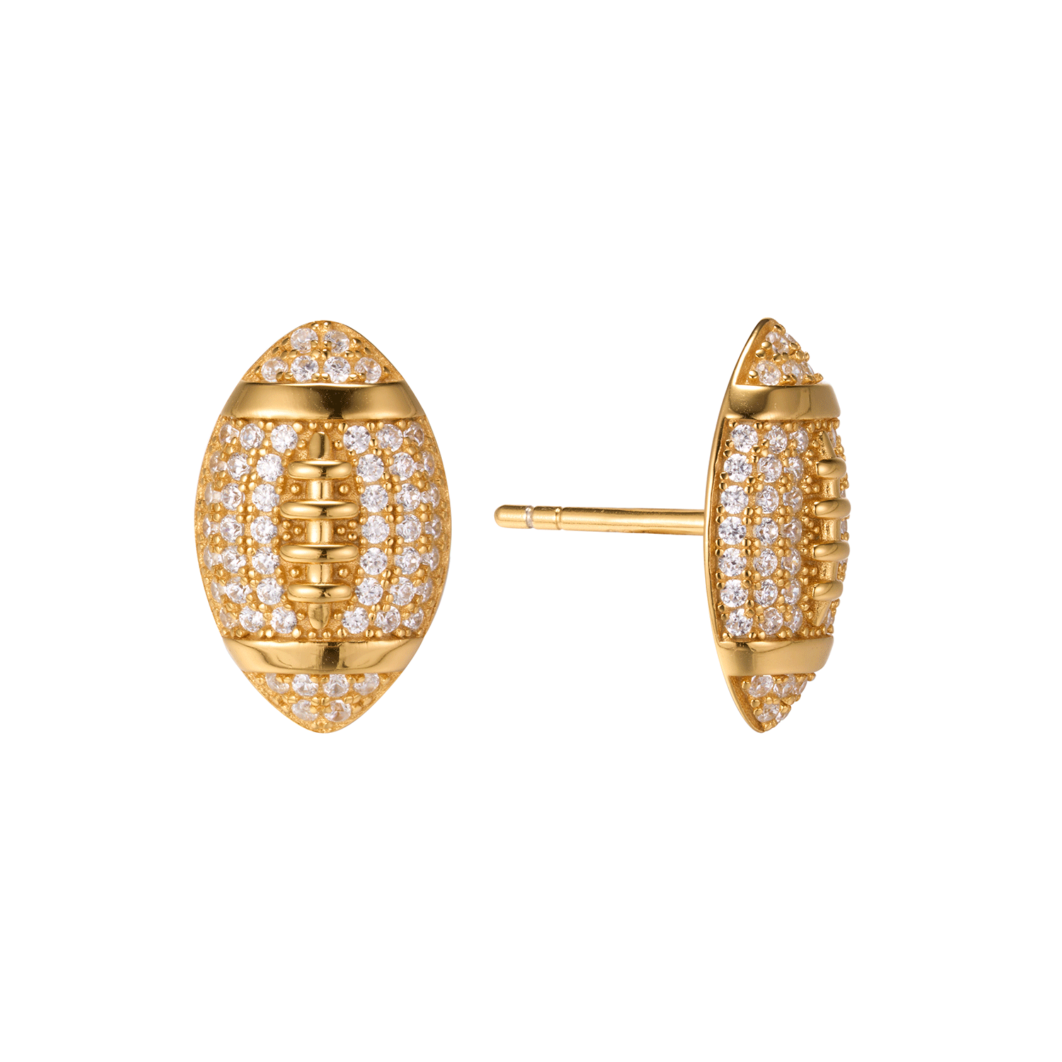 Factory Latest Rugby Fashion 18K Gold Ball Sliver Earrings With Good Service