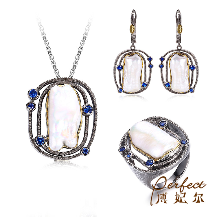 Guangzhou Perfect Ring Earring Pink Cochineal Sterling Silver Jewelry Set China Wholesale Price