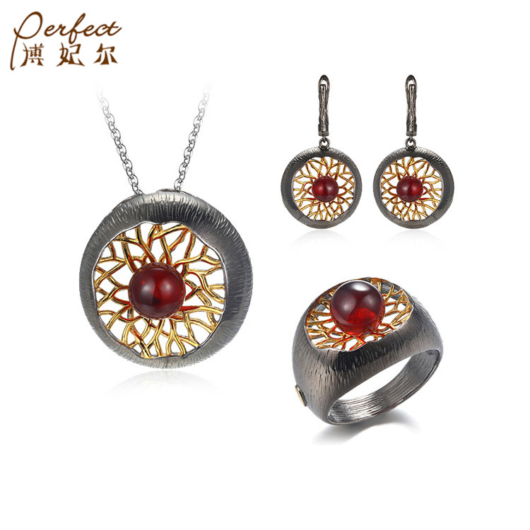 Beautiful Zircon Jewelry Set Gold Optional Custom Handmade 925 Sterling Silver Plated Filled Red CLASSIC Perfect Silver Earrings