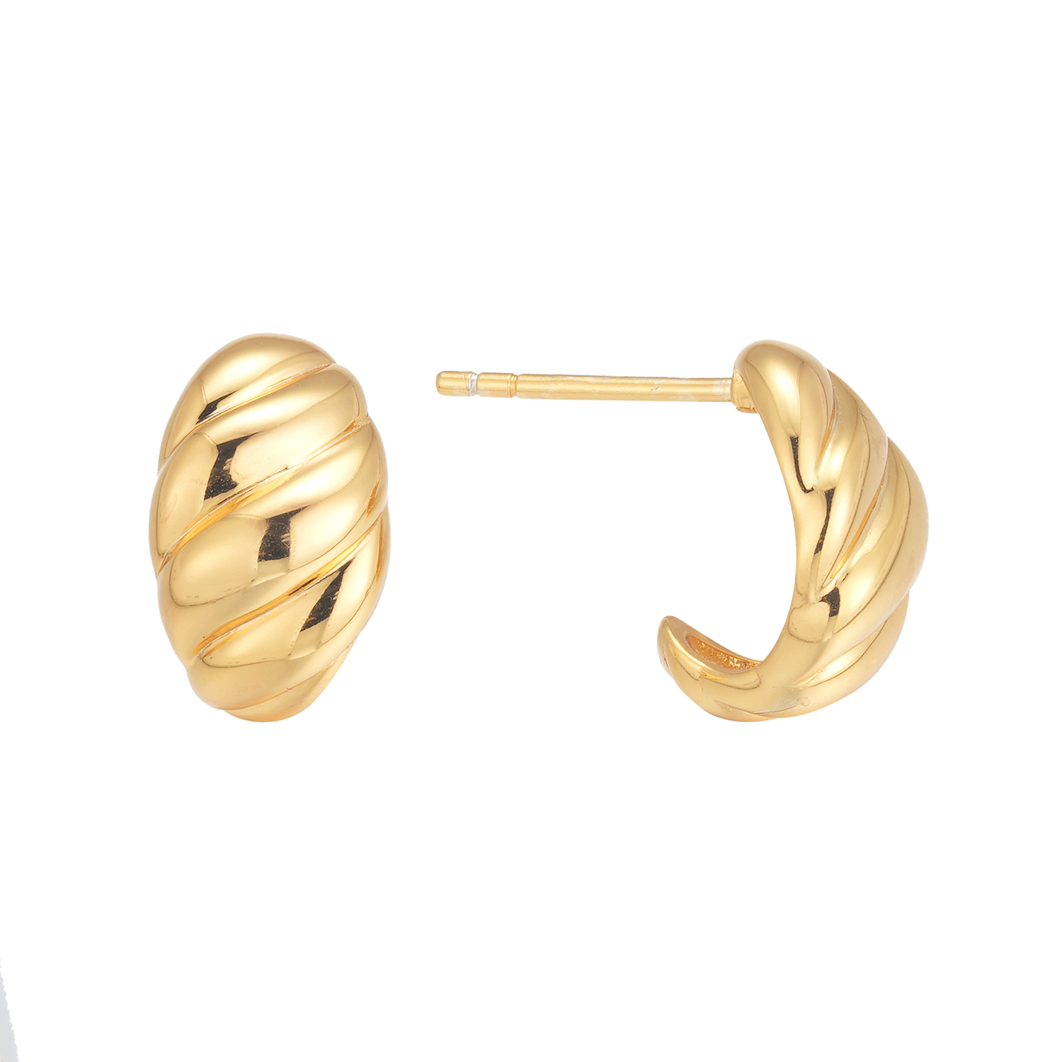 Own Brand Luxury Minimalist Gold 18K Sliver Earrings With Reasonable Price