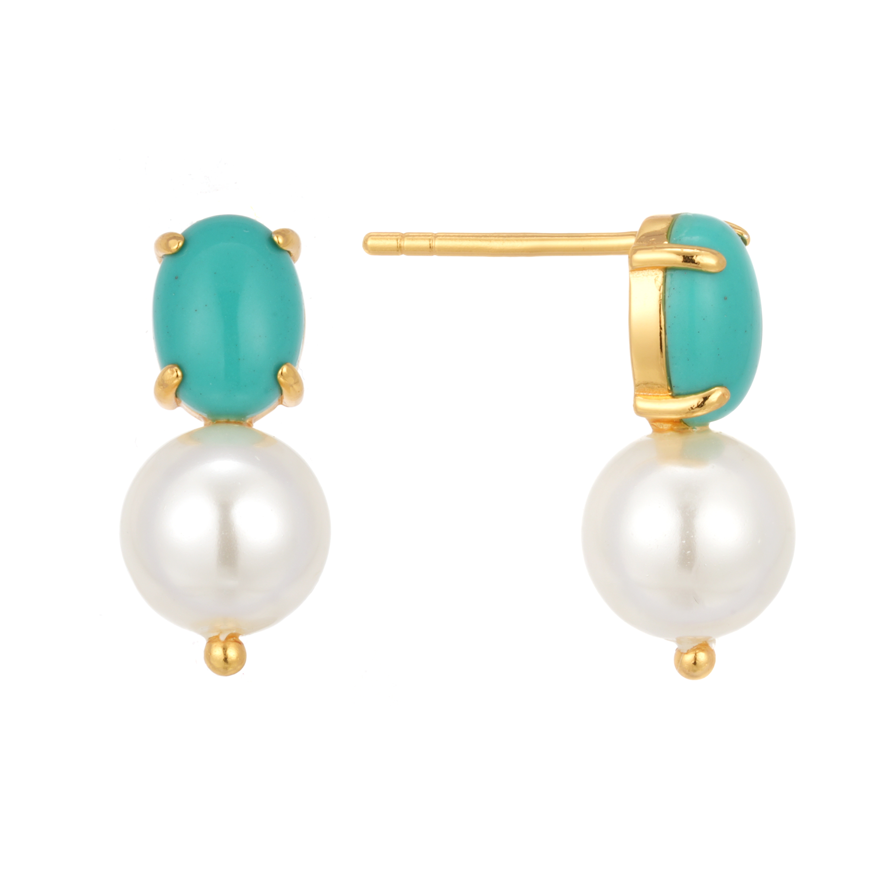 Latest Products Green Turquoise Sliver White Shell Pearl Jewelry Women Fashion 2023 Pearl Earrings